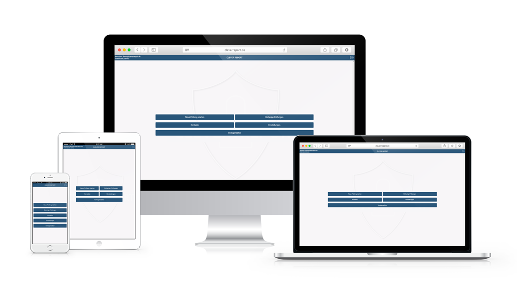 CLEVERREPORT auf Smartphone, Tablet, Laptop und Desktop